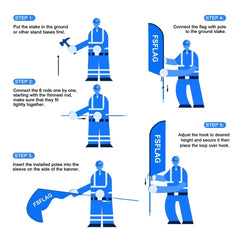 8ft Welcome Worship with Us 01 Feather Flag Pole Kit