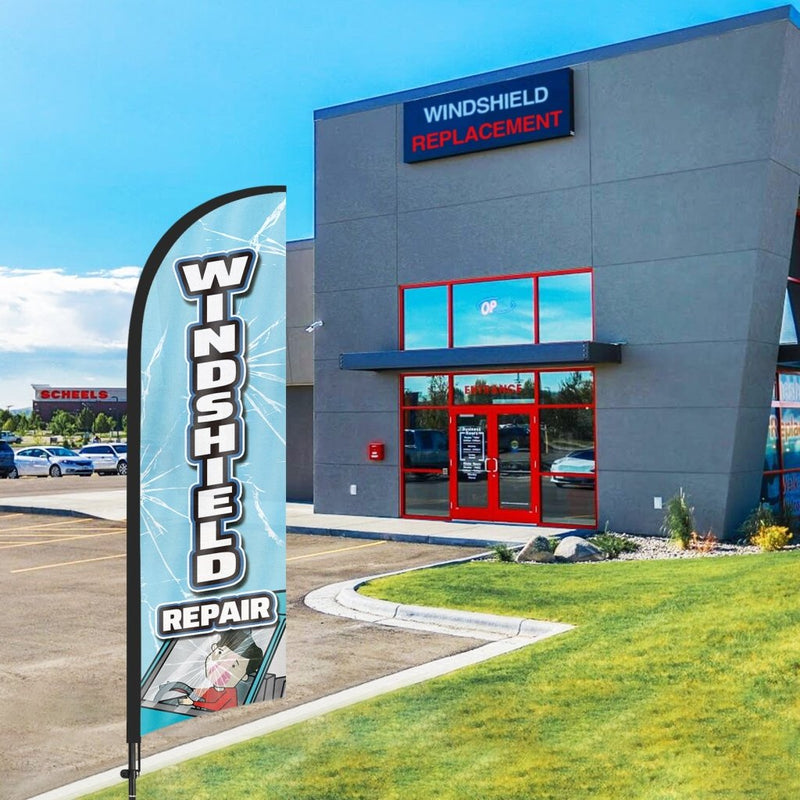 8ft Windshield Repair Feather Flag Pole Kit