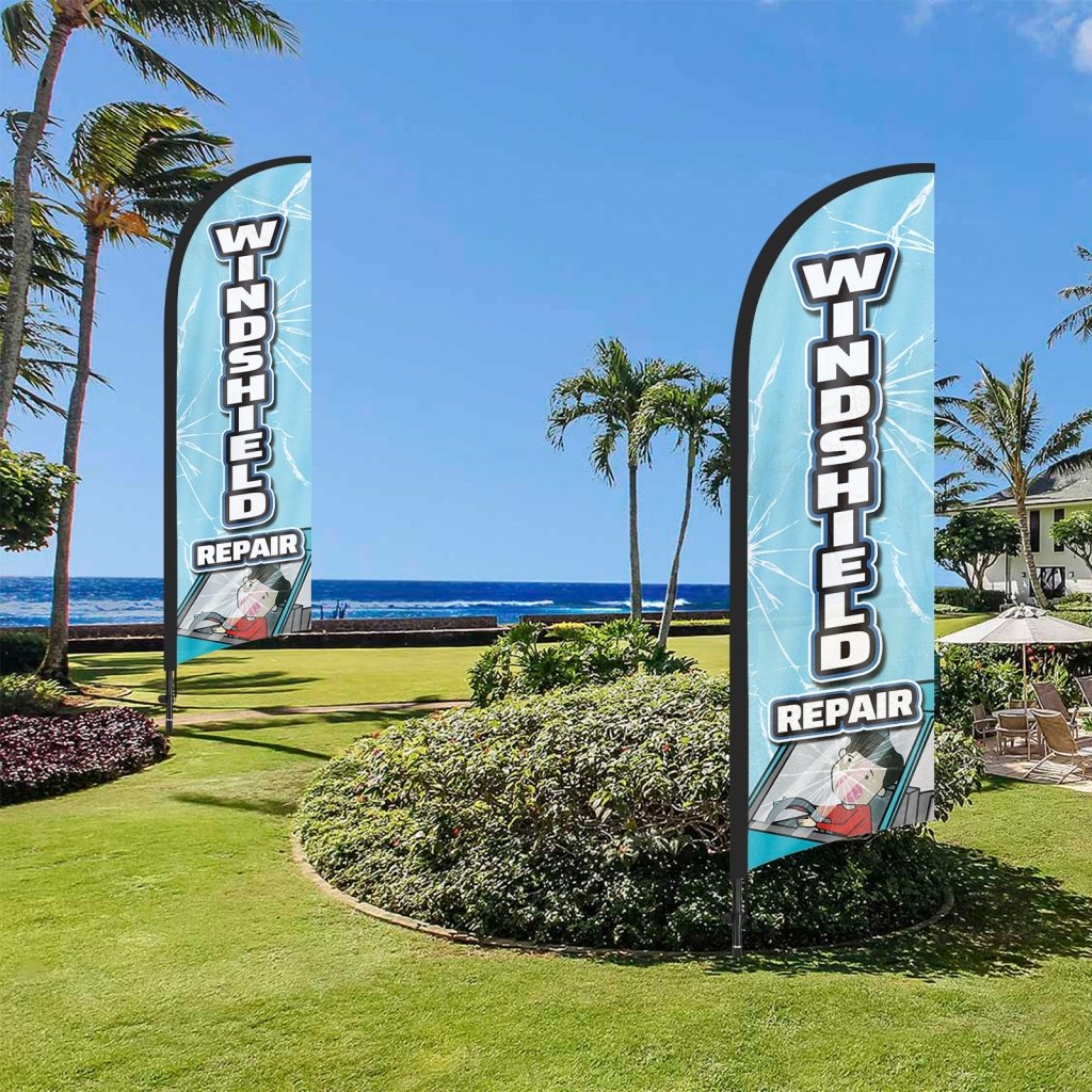 8ft Windshield Repair Feather Flag Pole Kit