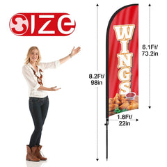 8Ft Wings Feather Flag Pole Kit