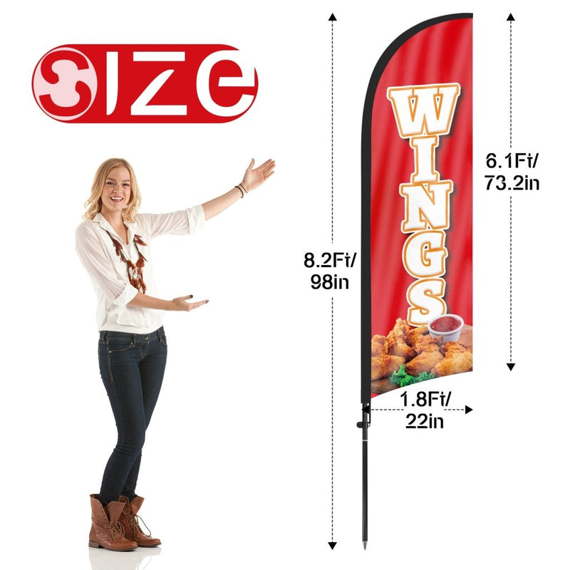 8Ft Wings Feather Flag Pole Kit