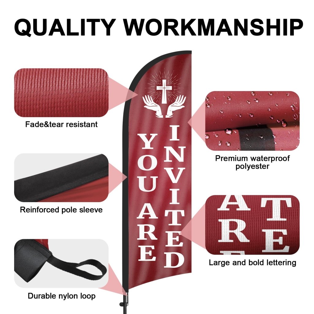 8ft You Are Invited Feather Flag Pole Kit