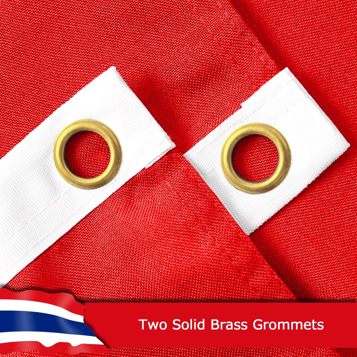 Thailand Thai Flag for Outside, 400D Heavy Duty Polyester, Double-Sided Printing, Quadruple Stitched Fly Hem, Fade Resistant, 2 Brass Grommets