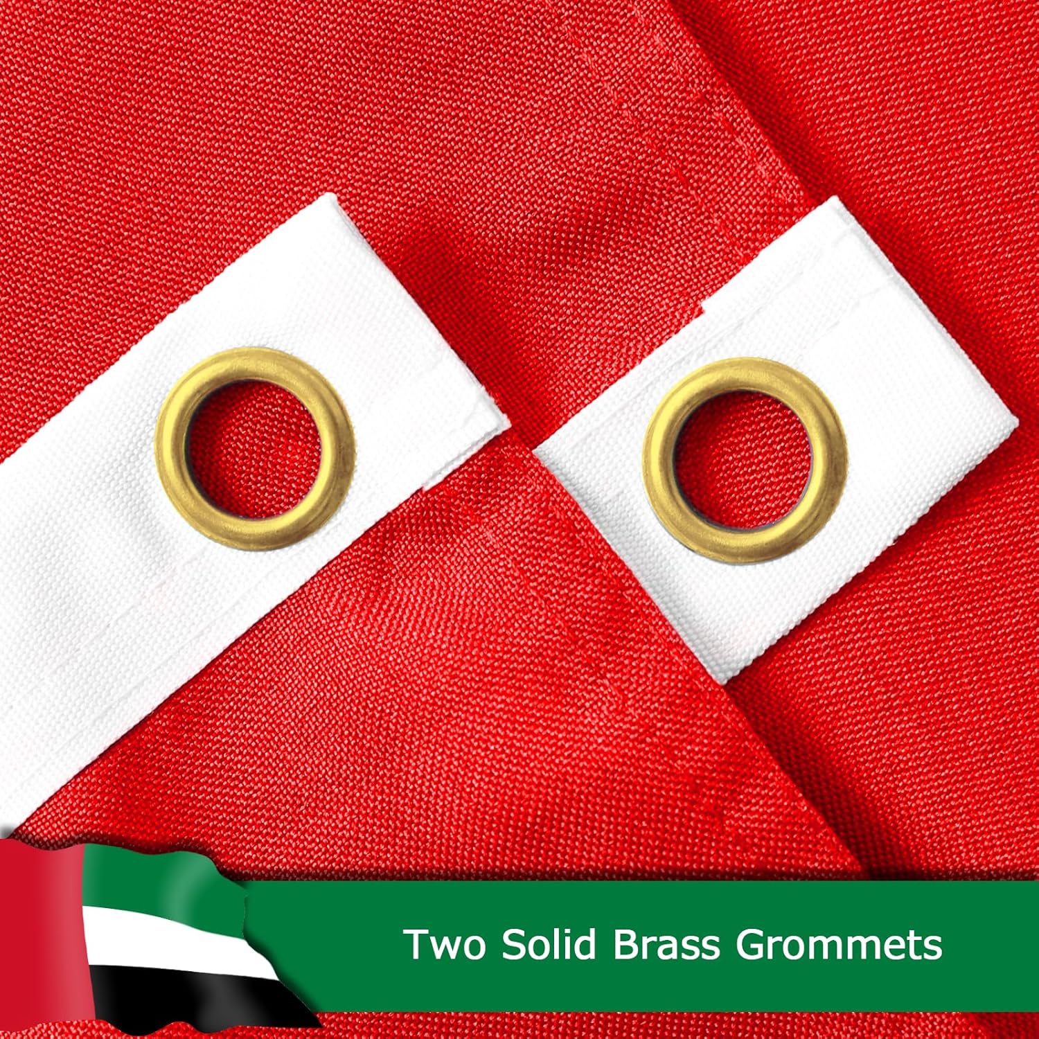 United Arab Emirates Emirati Flag for Outside, 400D Heavy Duty Polyester, Double-Sided Printing, Quadruple Stitched Fly Hem, Fade Resistant, 2 Brass Grommets