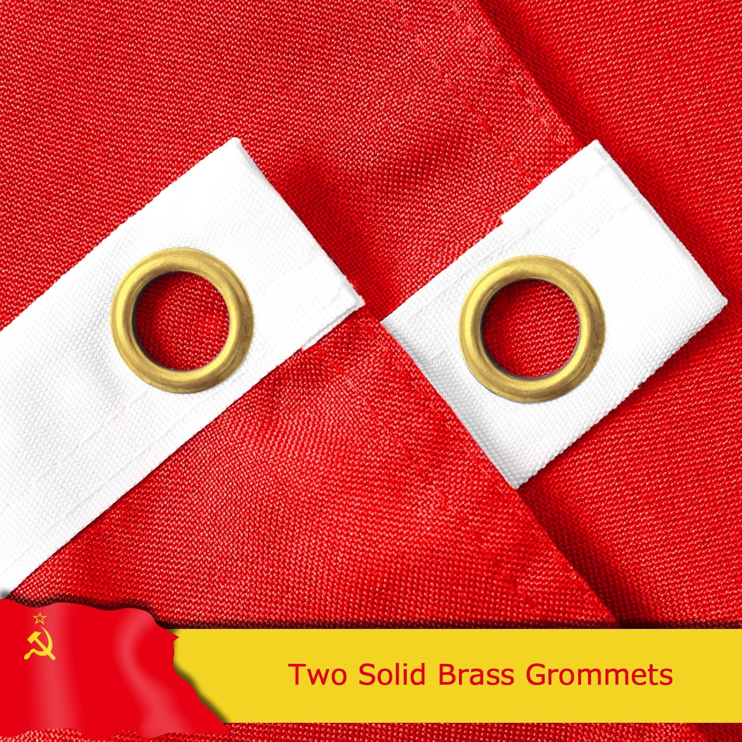 Union of Soviet Socialist Republics USSR Flag for Outside, 400D Heavy Duty Polyester, Double-Sided Printing, Quadruple Stitched Fly Hem, Fade Resistant, 2 Brass Grommets