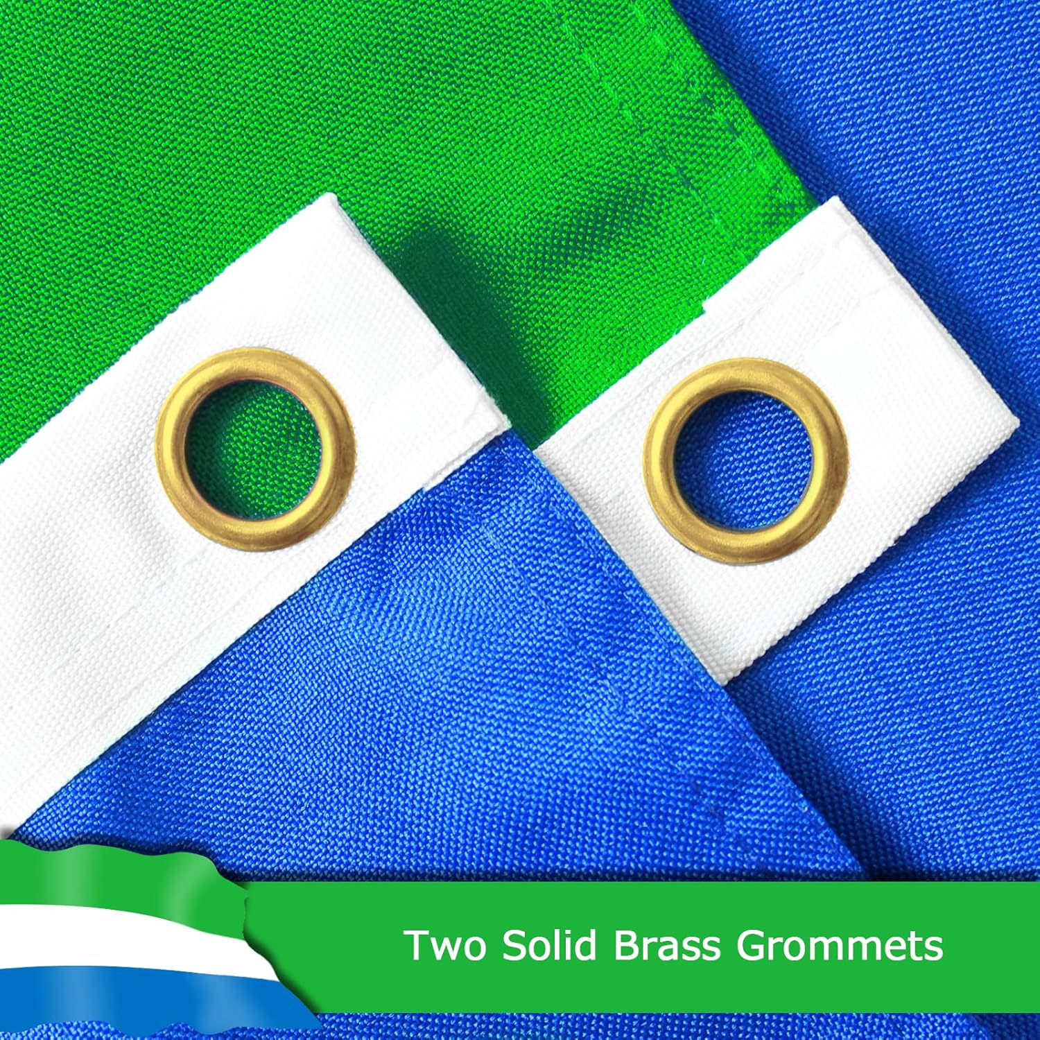 Sierra Leone Sierra Leonean Flag for Outside, 400D Heavy Duty Polyester, Double-Sided Printing, Quadruple Stitched Fly Hem, Fade Resistant, 2 Brass Grommets