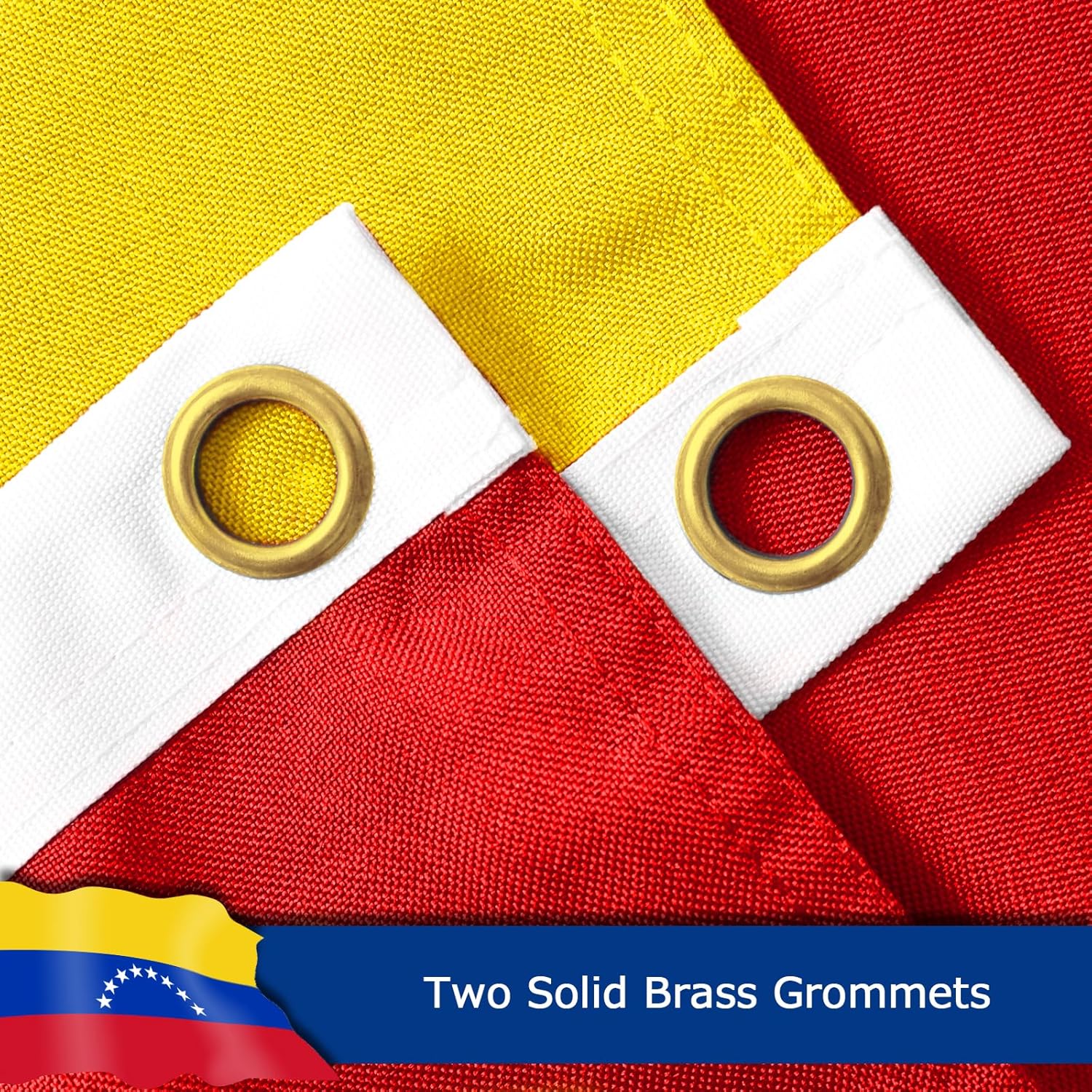 Venezuela Venezuelan Flag for Outside, 400D Heavy Duty Polyester, Double-Sided Printing, Quadruple Stitched Fly Hem, Fade Resistant, 2 Brass Grommets