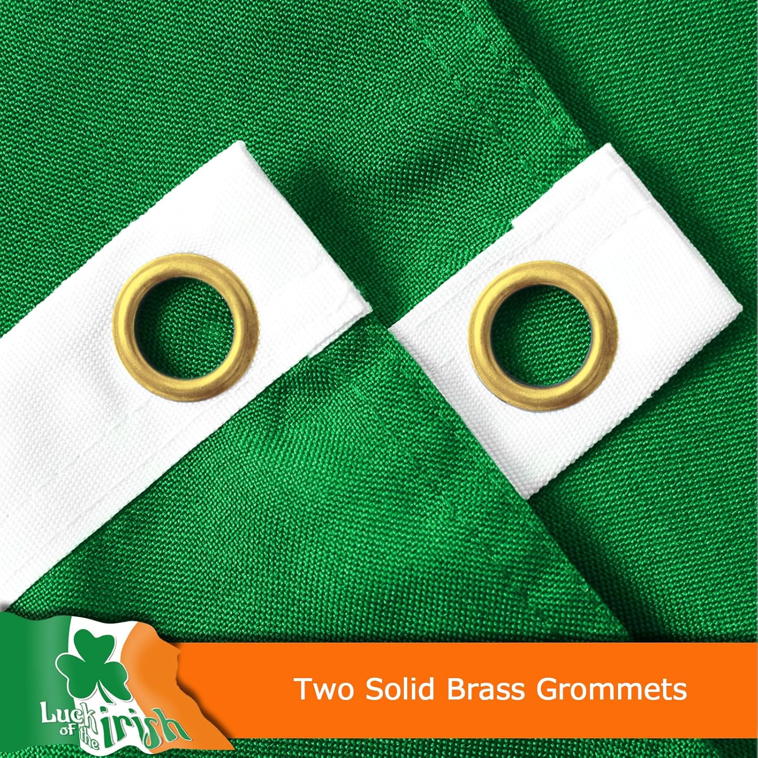 Ireland Irish Luck of the Irish Flag for Outside, 400D Heavy Duty Polyester, Double-Sided Printing, Quadruple Stitched Fly Hem, Fade Resistant, 2 Brass Grommets