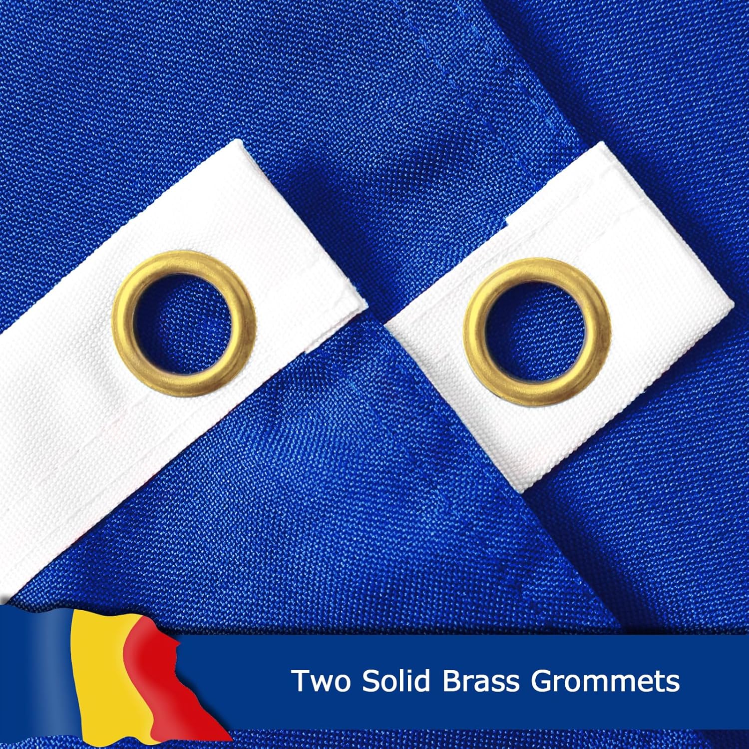 Romania Romanian Flag for Outside, 400D Heavy Duty Polyester, Double-Sided Printing, Quadruple Stitched Fly Hem, Fade Resistant, 2 Brass Grommets