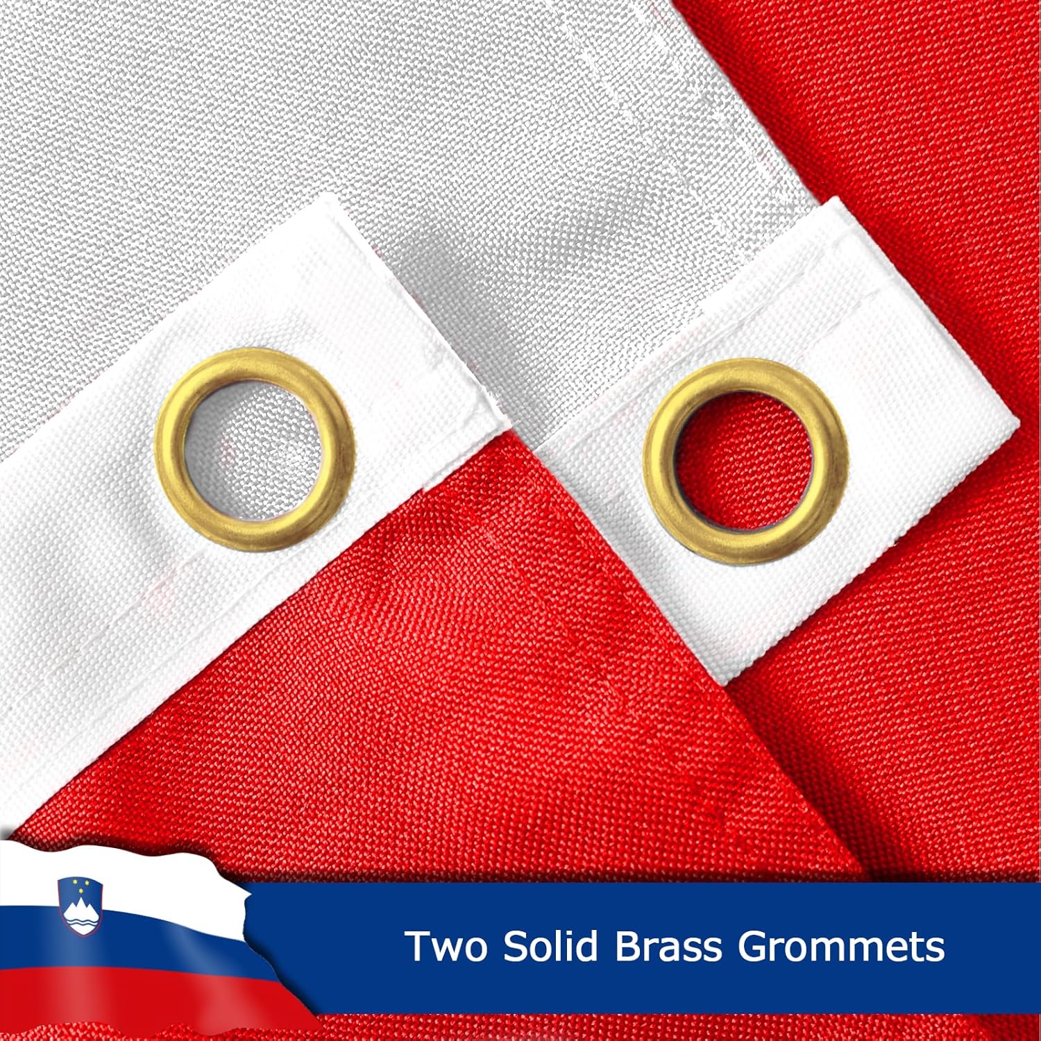 Slovenia Slovenian Flag for Outside, 400D Heavy Duty Polyester, Double-Sided Printing, Quadruple Stitched Fly Hem, Fade Resistant, 2 Brass Grommets