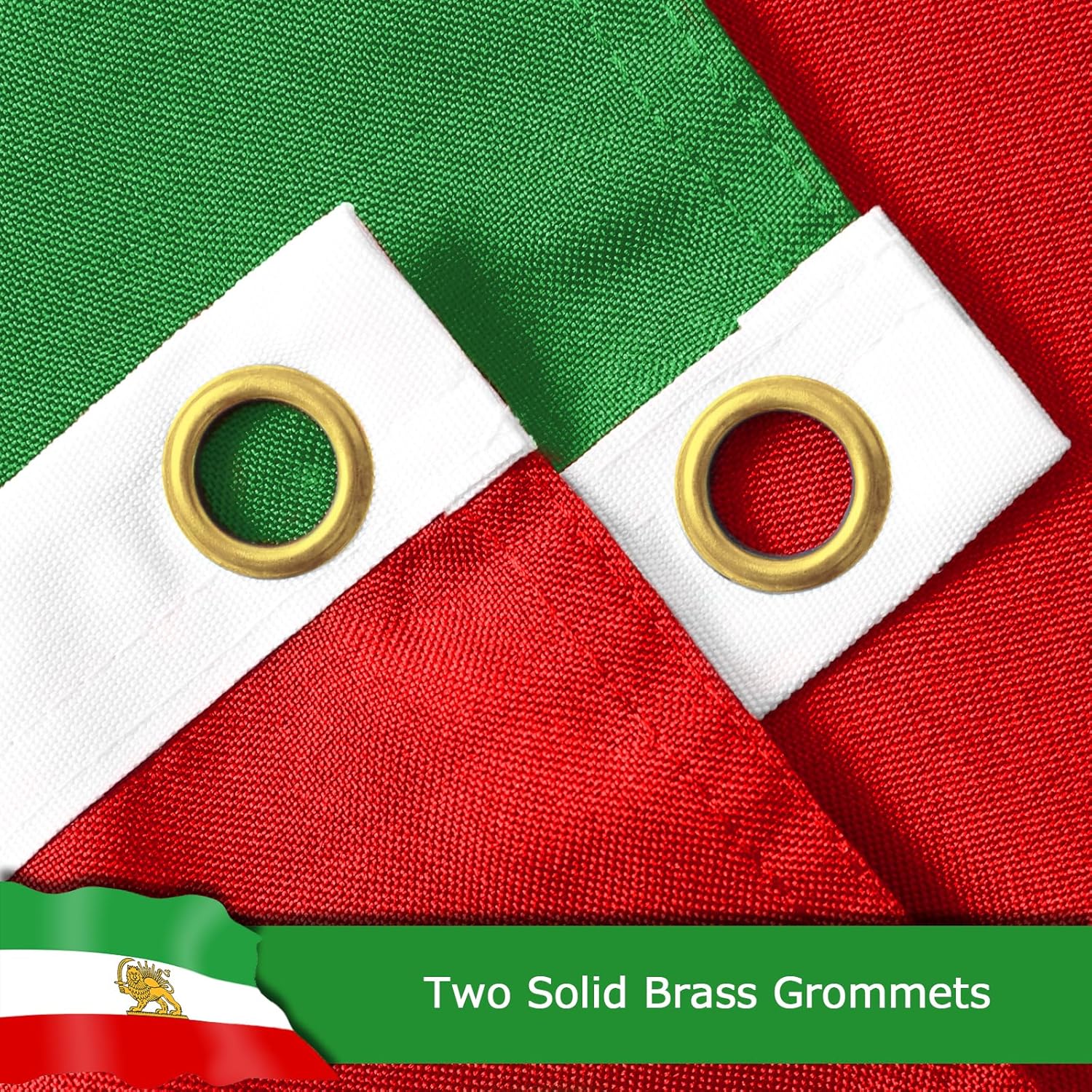 Iran Lion Iranian Lion Flag for Outside, 400D Heavy Duty Polyester, Double-Sided Printing, Quadruple Stitched Fly Hem, Fade Resistant, 2 Brass Grommets