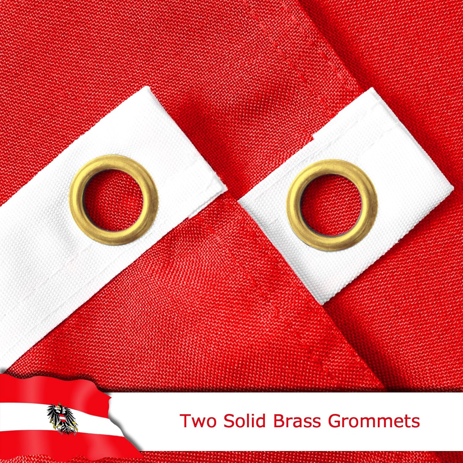 Austria Austrian Coat of Arms Flag for Outside, 400D Heavy Duty Polyester, Double-Sided Printing, Quadruple Stitched Fly Hem, Fade Resistant, 2 Brass Grommets