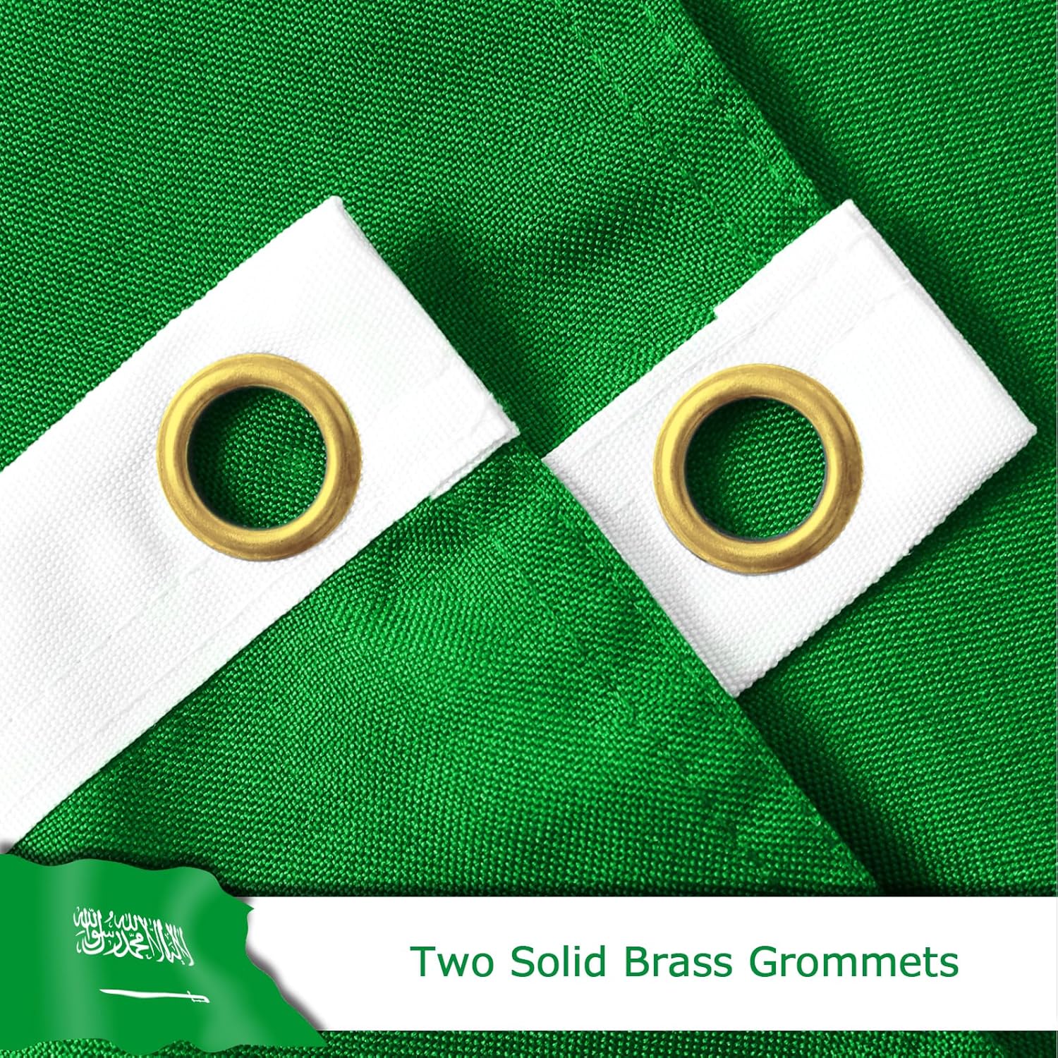 Saudi Arabia Saudi Arabian Flag for Outside, 400D Heavy Duty Polyester, Double-Sided Printing, Quadruple Stitched Fly Hem, Fade Resistant, 2 Brass Grommets