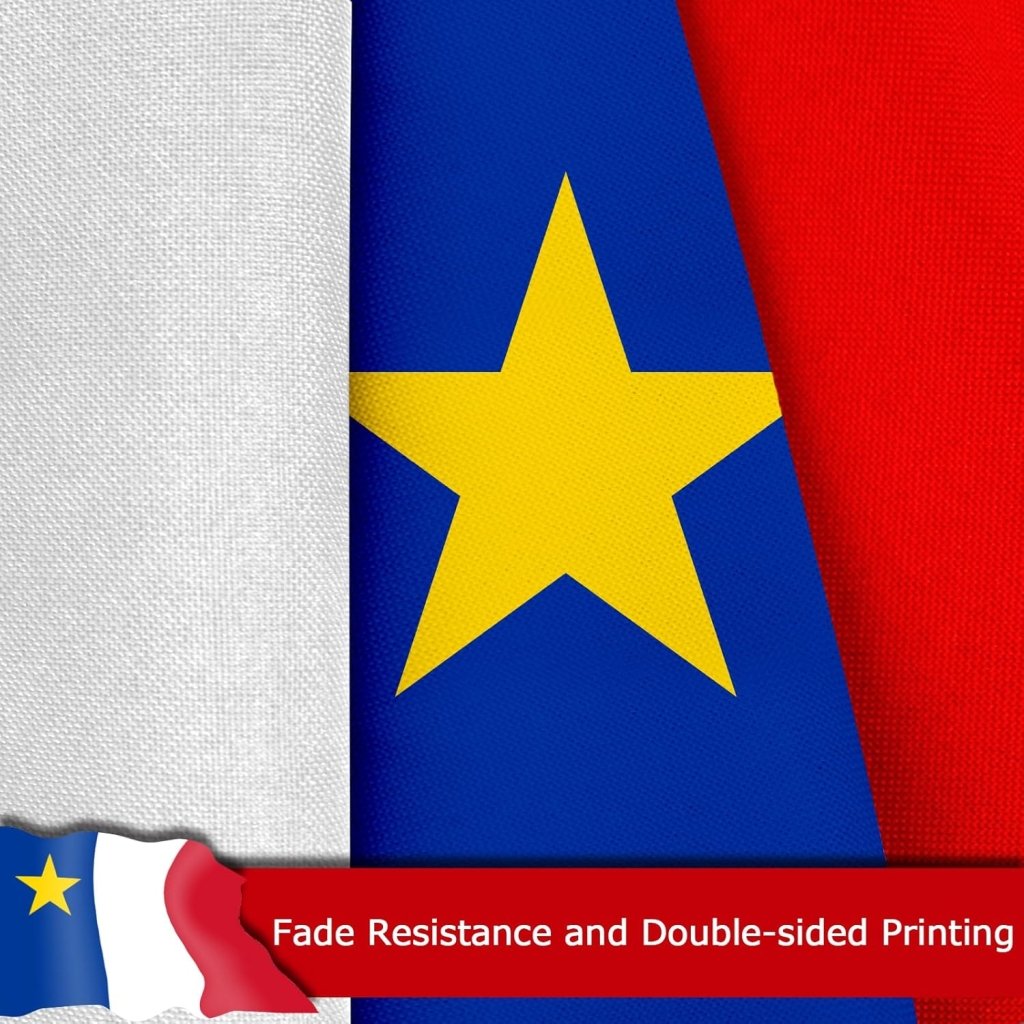 Acadia Flag for Outside, 400D Heavy Duty Polyester, Double - Sided Printing, Quadruple Stitched Fly Hem, Fade Resistant, 2 Brass Grommets