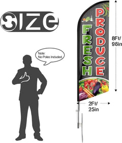 Agriculture flags - 8ft Fresh Produce Feather Flag!（Flagpole Not Included） - FSFlag