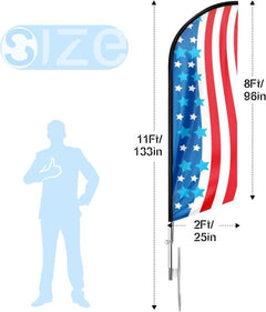American Glory Feather Flag: Patriotic Banner for Beach Real Estate Agents (11ft) - FSFlag