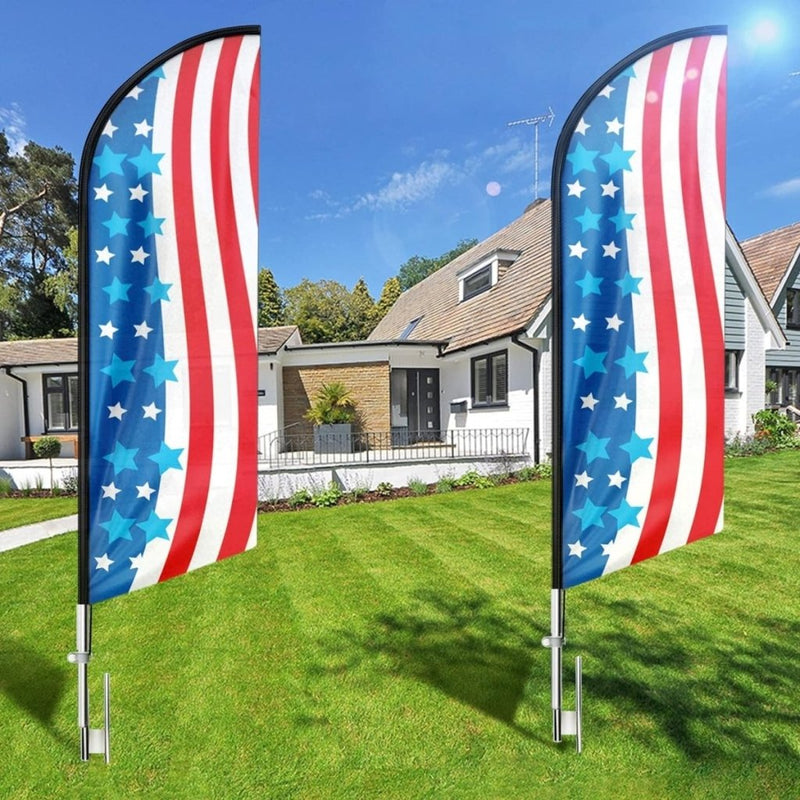 American Glory Feather Flag: Patriotic Banner for Beach Real Estate Agents (11ft) - FSFlag