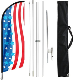 American Glory Feather Flag: Patriotic Banner for Beach Real Estate Agents (11ft) - FSFlag