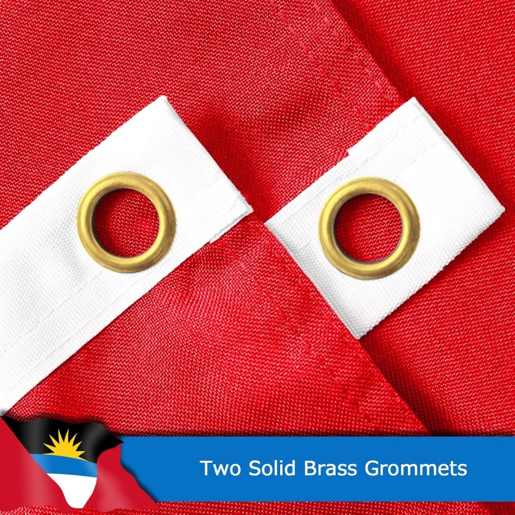 Antigua and Barbuda Antiguan and Barbudan Flag for Outside, 400D Heavy Duty Polyester, Double - Sided Printing, Quadruple Stitched Fly Hem, Fade Resistant, 2 Brass Grommets