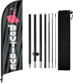 Antique Store Signs - 8ft Antique Feather Flag Pole Kit for Antique Business - FSFlag