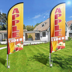 Apple Cider Sign - 8ft Apple Cider Feather Flag（Flagpole Not Included） - FSFlag