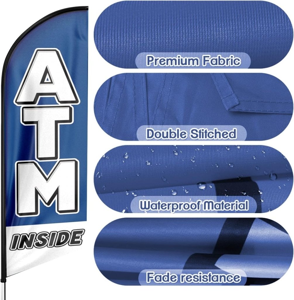 Atm Flag - 8ft ATM Feather Flag for ATM Business（Flagpole Not Included） - FSFlag