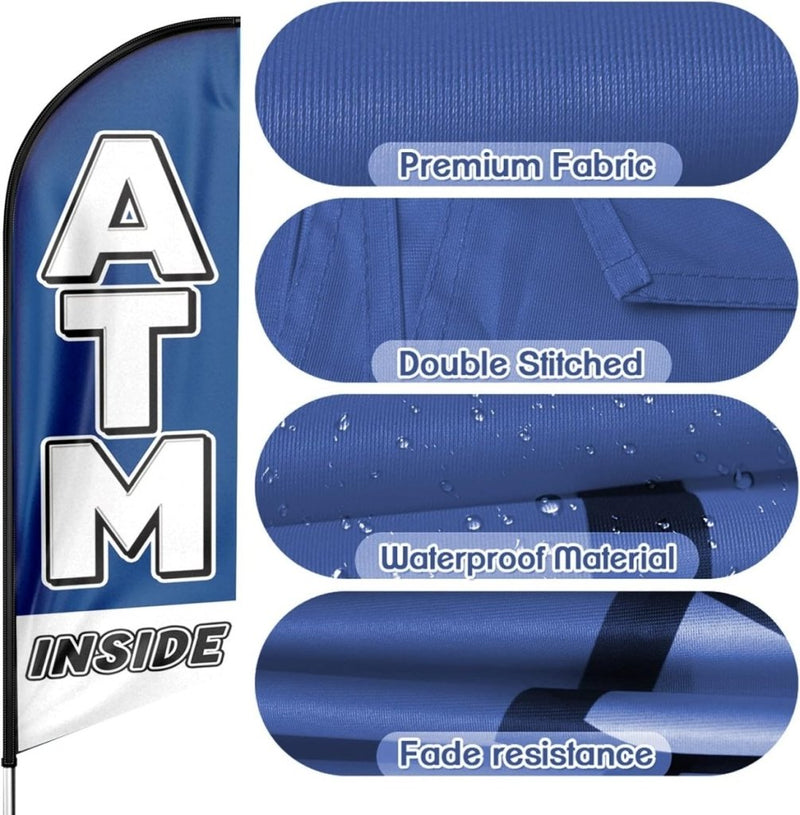 Atm Flag - 8ft ATM Feather Flag for ATM Business（Flagpole Not Included） - FSFlag