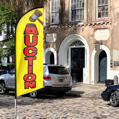 Auction Sign - 8ft Auction Feather Flag for Auction Business（Flagpole Not Included） - FSFlag