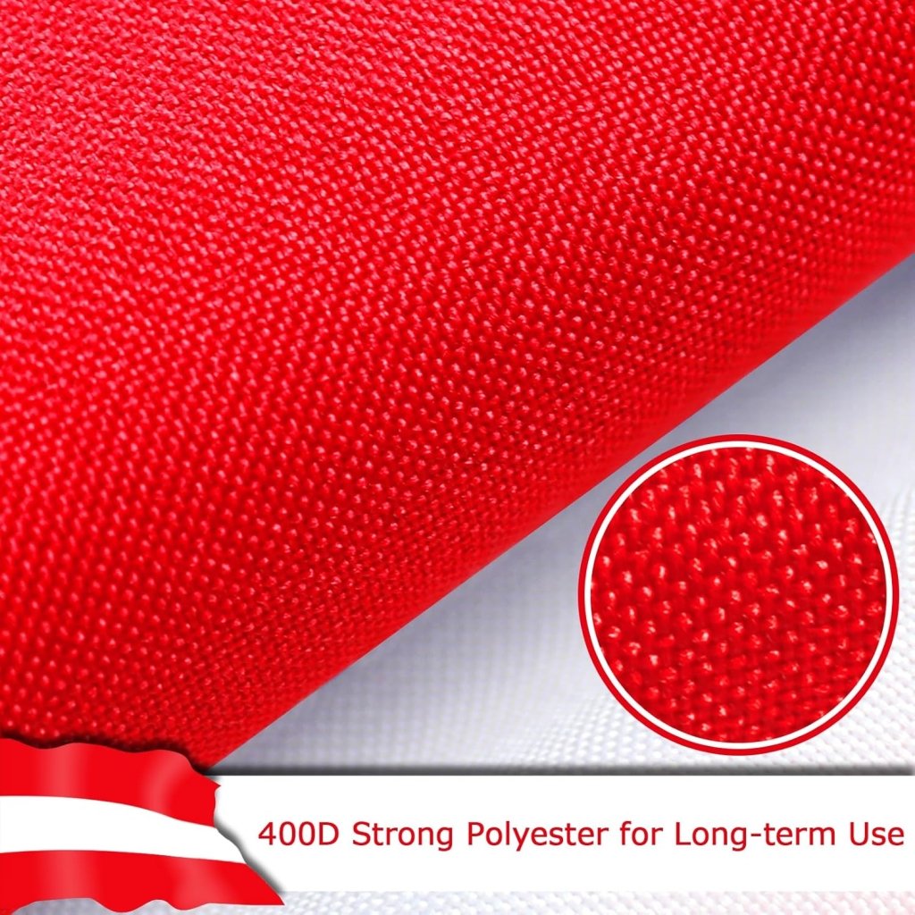 Austria Austrian Flag for Outside, 400D Heavy Duty Polyester, Double - Sided Printing, Quadruple Stitched Fly Hem, Fade Resistant, 2 Brass Grommets