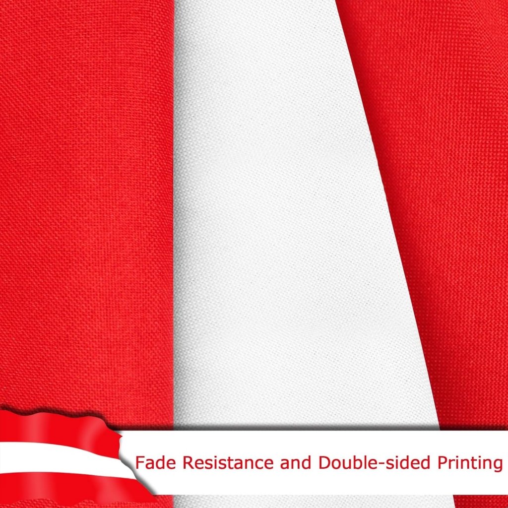 Austria Austrian Flag for Outside, 400D Heavy Duty Polyester, Double - Sided Printing, Quadruple Stitched Fly Hem, Fade Resistant, 2 Brass Grommets