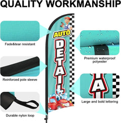 Auto Diesel Sign - 8ft Auto Detail Feather Flag for Auto Detail Business - FSFlag
