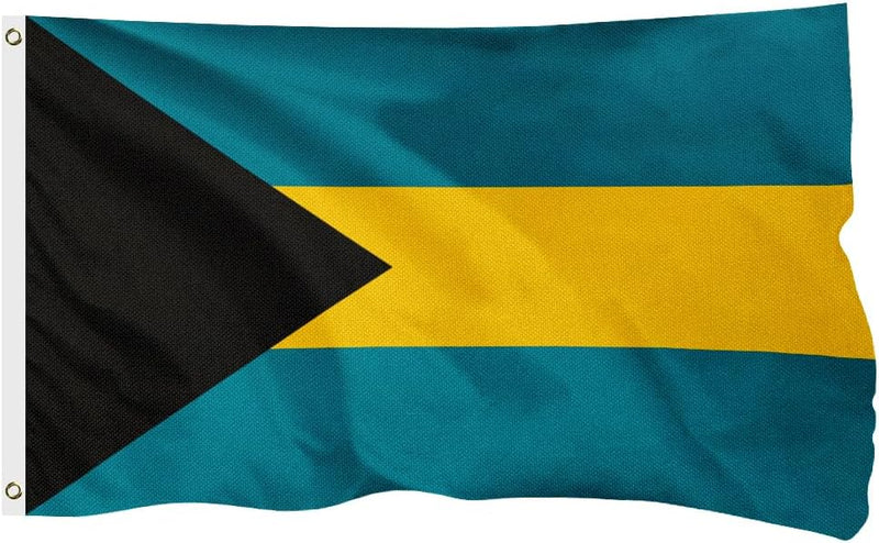 Bahamas Bahamian Flag for Outside, 400D Heavy Duty Polyester, Double - Sided Printing, Quadruple Stitched Fly Hem, Fade Resistant, 2 Brass Grommets
