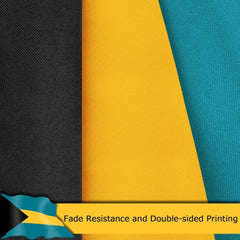 Bahamas Bahamian Flag for Outside, 400D Heavy Duty Polyester, Double - Sided Printing, Quadruple Stitched Fly Hem, Fade Resistant, 2 Brass Grommets