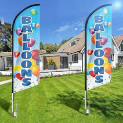 Balloon Flag - 8ft Balloons Feather Flag for Balloons Business（Flagpole Not Included） - FSFlag