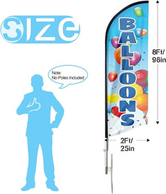 Balloon Flag - 8ft Balloons Feather Flag for Balloons Business（Flagpole Not Included） - FSFlag