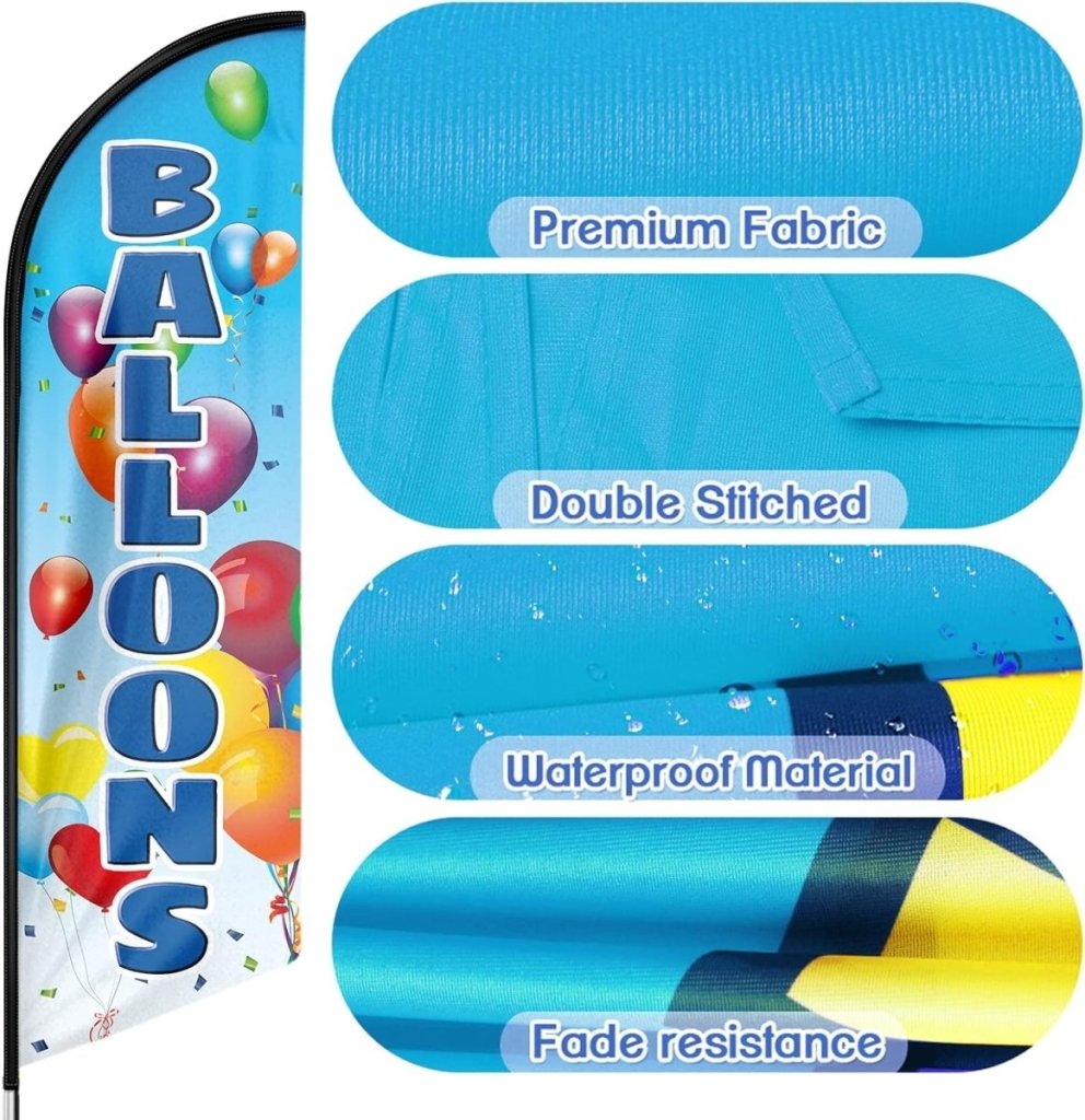 Balloon Flag - 8ft Balloons Feather Flag for Balloons Business（Flagpole Not Included） - FSFlag
