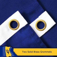 Barbados Barbadian Flag for Outside, 400D Heavy Duty Polyester, Double - Sided Printing, Quadruple Stitched Fly Hem, Fade Resistant, 2 Brass Grommets
