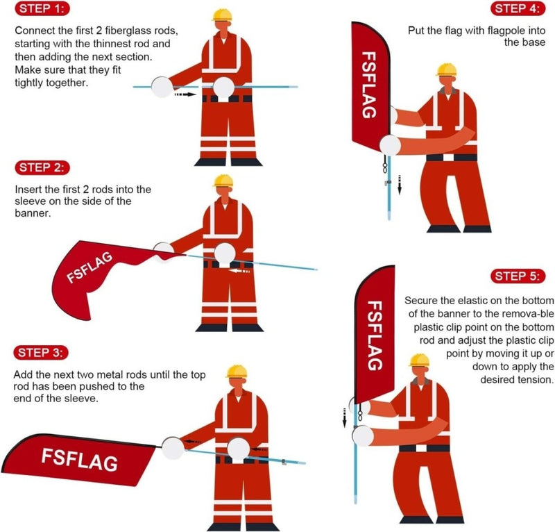 BBQ Flags - 11ft BBQ Swooper Flag Feather Flag Pole Kit - FSFlag