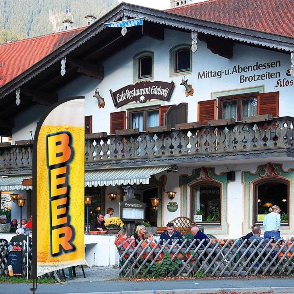 Beer Flags - 8ft Beer Feather Flag Kit with Pole and Stake - FSFlag