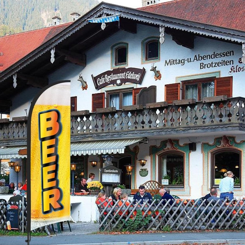 Beer Flags - 8ft Beer Feather Flag Kit with Pole and Stake - FSFlag