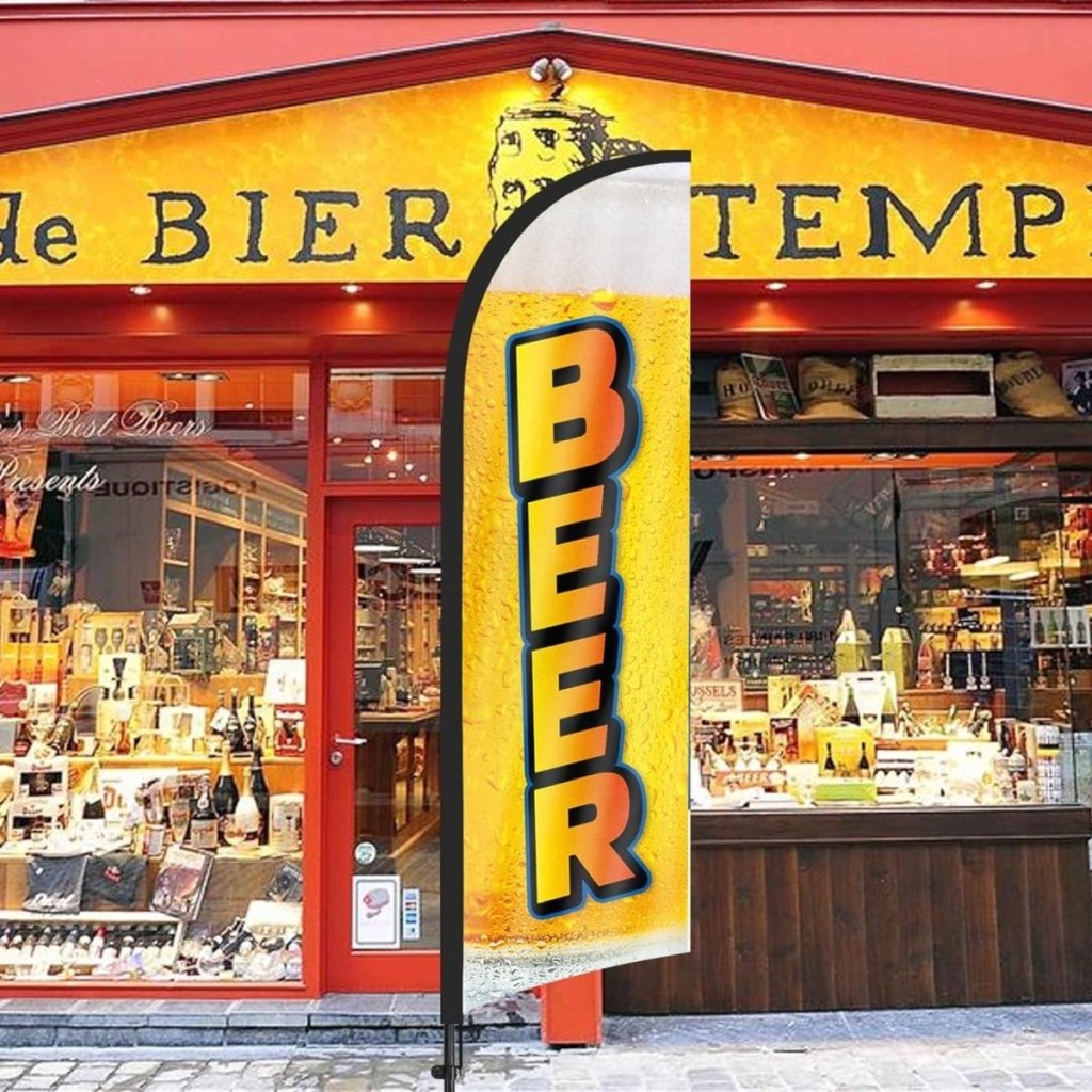 Beer Flags - 8ft Beer Feather Flag Kit with Pole and Stake - FSFlag