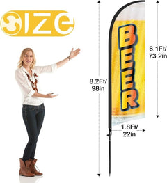 Beer Flags - 8ft Beer Feather Flag Kit with Pole and Stake - FSFlag