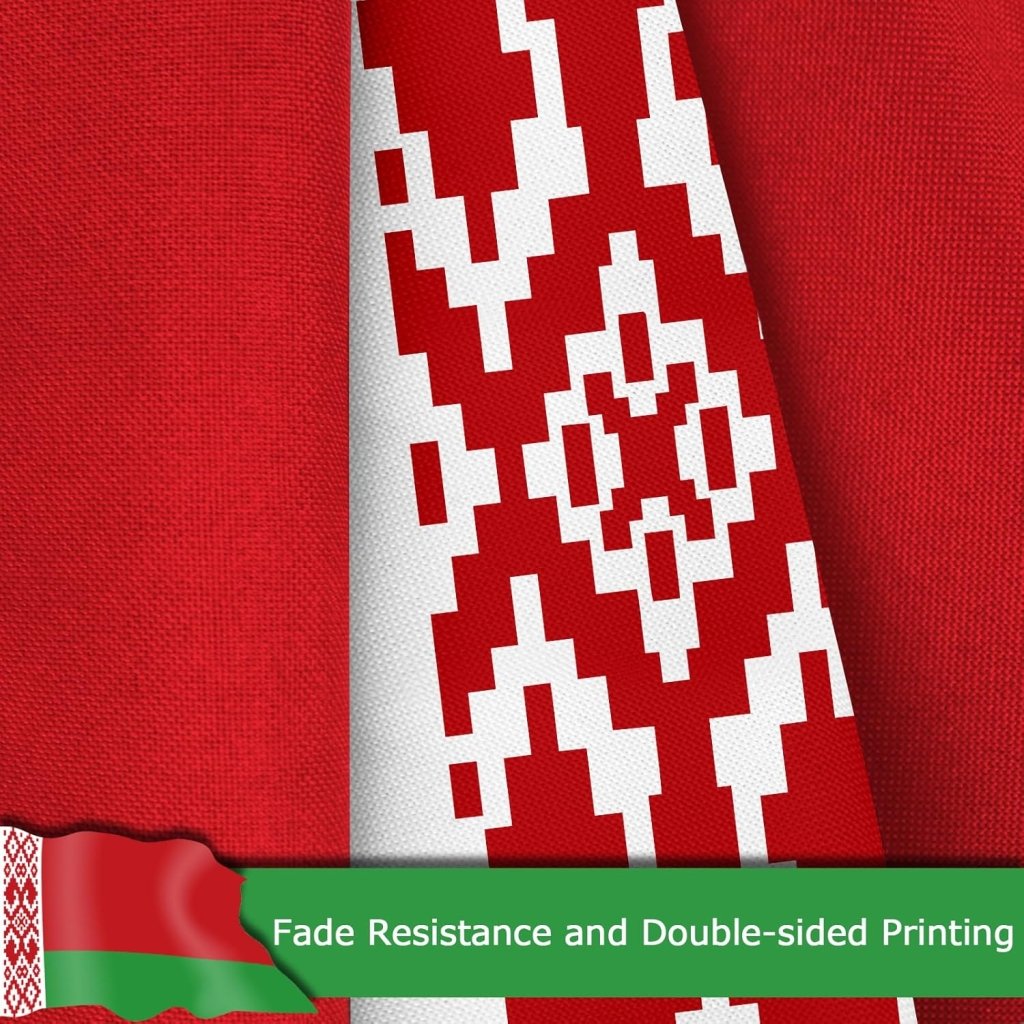 Belarus Belarusian Flag for Outside, 400D Heavy Duty Polyester, Double - Sided Printing, Quadruple Stitched Fly Hem, Fade Resistant, 2 Brass Grommets
