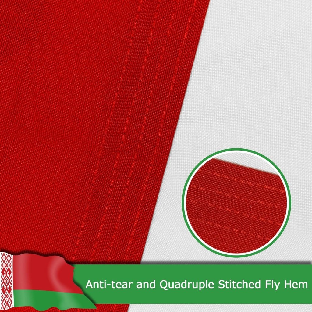 Belarus Belarusian Flag for Outside, 400D Heavy Duty Polyester, Double - Sided Printing, Quadruple Stitched Fly Hem, Fade Resistant, 2 Brass Grommets