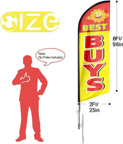 Best Buys Feather Flag: Advertising Banner for Best Buys Business (8ft Flagpole Not Included) - FSFlag