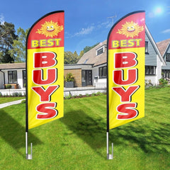 Best Buys Feather Flag: Advertising Banner for Best Buys Business (8ft Flagpole Not Included) - FSFlag