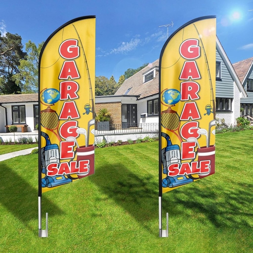 Best Garage Sale Signs - Garage Sale Feather Flag for Garage Sale Business（Flagpole Not Included） - FSFlag