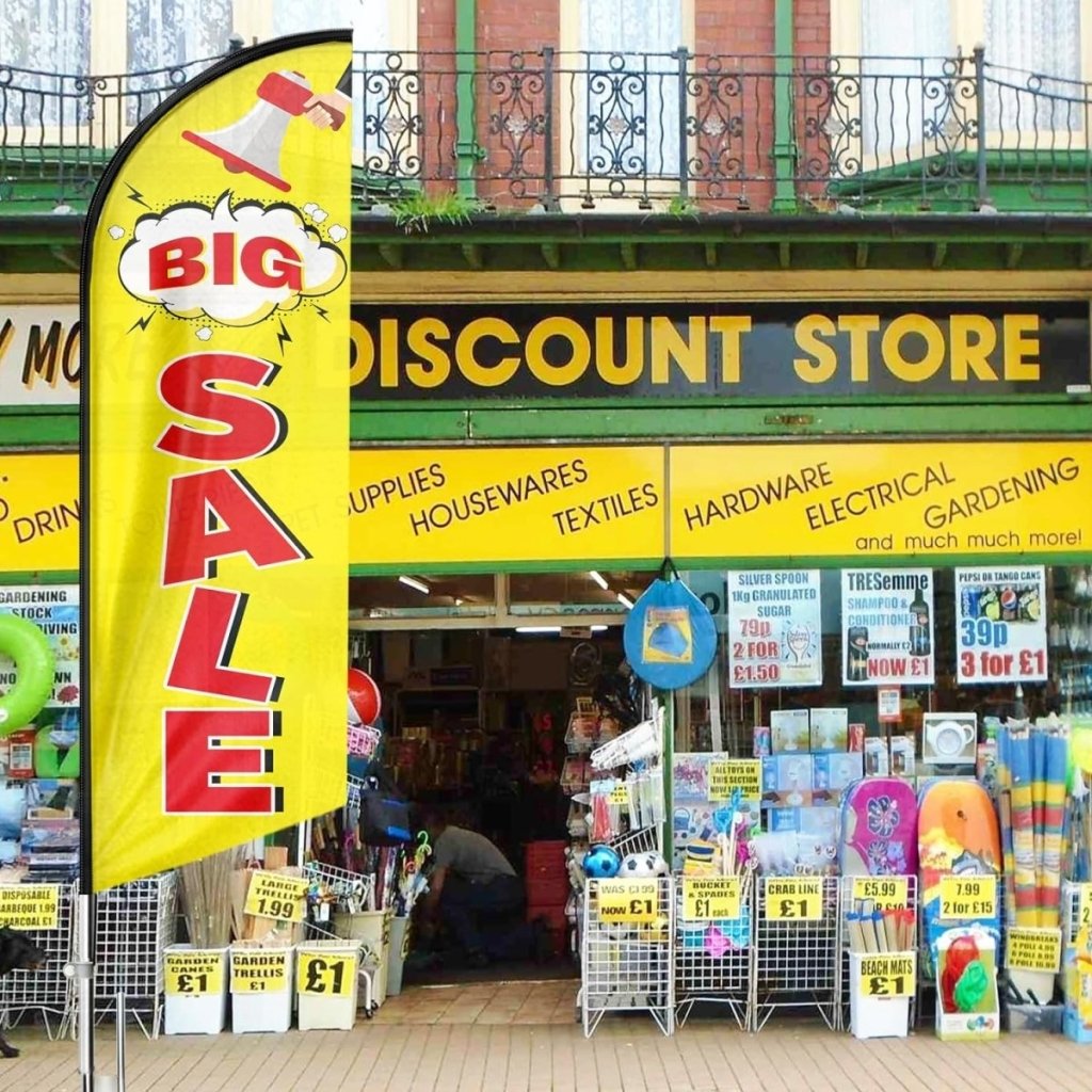 Big Sale Sign - 8ft Big Sale Feather Flag for Big Sale Business（Flagpole Not Included） - FSFlag