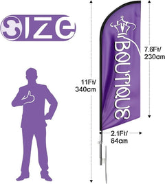 Boutique Signs - 11ft Boutique Feather Flag for Boutique Business - FSFlag