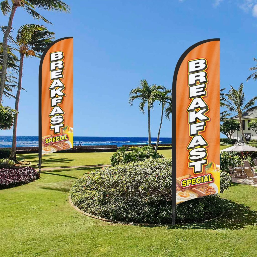 Breakfast Signs - 8Ft Breakfast Special Feather Flags Pole Kit
